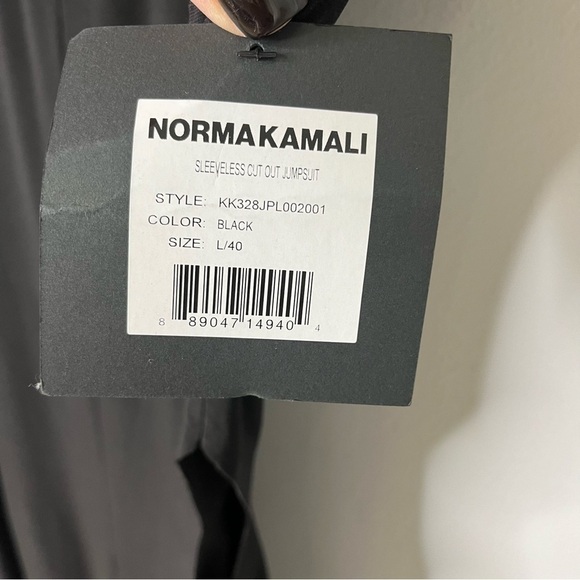 Norma Kamali Sleeveless Cut Out Jumpsuit Black Size Large Cut Out Accents - Picture 10 of 10